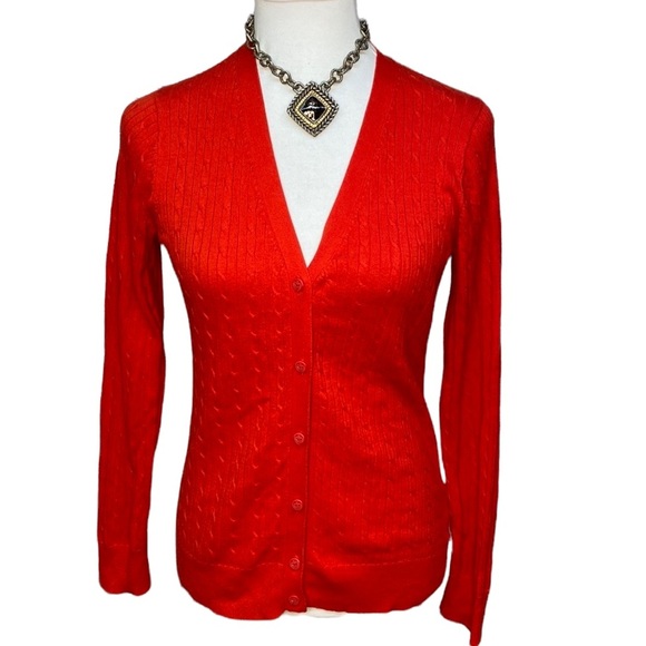 Tommy Hilfiger Cable Knit Cardigan Sweater - Picture 1 of 5